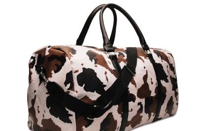 Black Glossy Leopard Print Travel Bag (4)